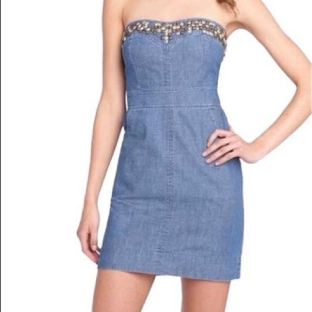 We The Free Free People Denim Studded Casual Dress